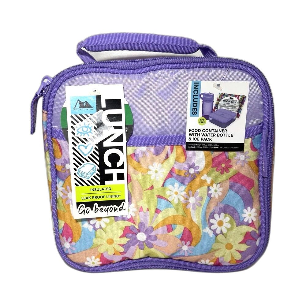 Arctic Zone Lunch Box Bag Insulated, Water Bottle, Food Container,  Ice Pack NWT